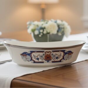 Lenox Interlude Oval Vegetable Serving Bowl 10 1/8”